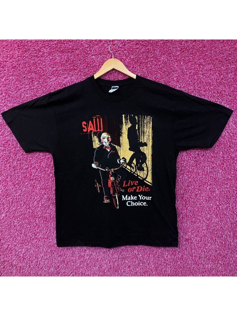 Saw Billy The Puppet "Make Your Choice" Horror Movie Graphic T-Shirt XL